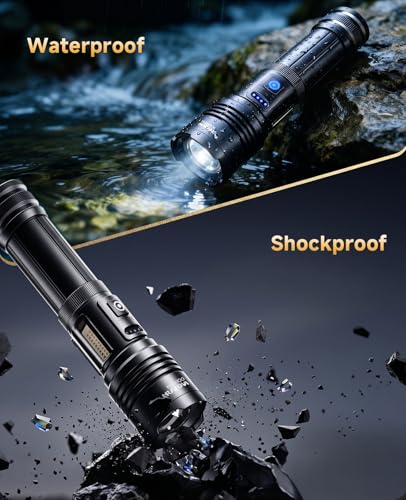 PHIXTON Super Bright Flashlight High Lumen 100000 USB C Rechargeable 2 Pack - size: 2 Pack
