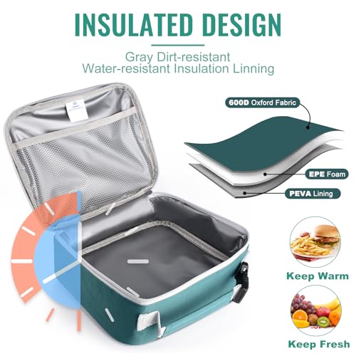 Genteen Kids Insulated Lunch Box for Boys Girls,Back to School,Office - color: C-1pk Green