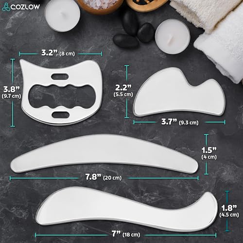 4-in-1 Muscle Scraper Stainless Steel Fascia Release Gua Sha IASTM Tools - style: Style D (4in1)