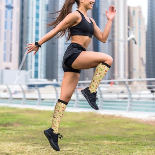 Avocado Compression Socks Women Men Knee High Stock for Running Work Support Nurses Travel - color: Guinea Pig