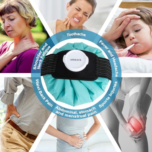 Ice Bags for Injuries, Thickened Ice Packs for Injuries Reusable, Hot & Cold Therapy for Pain Relief, Sports Injuries, No-Leak Cold Packs, 3 Size (6" 9" 11") (Set with Wrap) - size: Set with Wrap (6", 9", 11")
