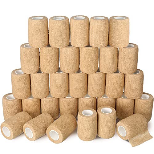 Treela 48 Pack Self Adhesive Wrap Bandage,Nude,3 Inches X 5 Yards - color: Nude, size: 3 Inch X 5 Yards