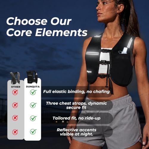 Running Vest for Women & Men with 500ML Soft Flask | Hydration Vest - color: Black, size: L/XL (1 Soft Flask)