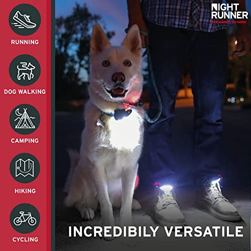 Night Tech Gear Running Shoe Lights – Hands-Free LED Lights for Runners, Trail Runners & Joggers – High Visibility Night Running Gear – Waterproof & Rechargeable - color: Green