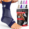 Sleeve Stars Ankle Brace Men & Women Support (Single/M:10"-12"/Navy Blue) - color: Navy Blue, size: Medium