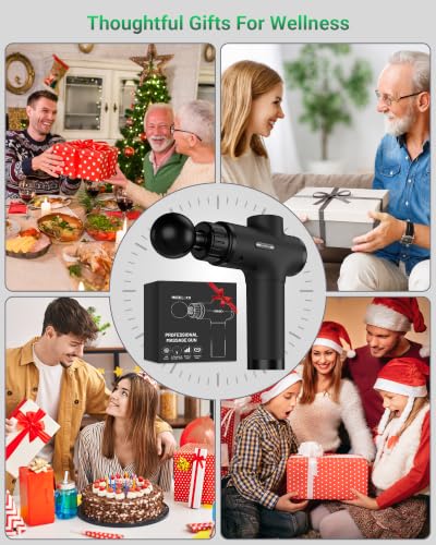Massage Gun, Deep Tissue Percussion Massager 30 Speeds for Pain Relief - color: Black