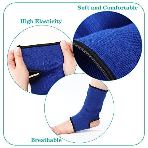 Geyoga 2 Pairs Muay Thai Ankle Support Compression, L - color: Black, Blue, size: L
