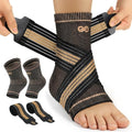 PAPLUS Ankle Brace for Women & Men, Copper Infused Foot Compression Sleeve - size: Large