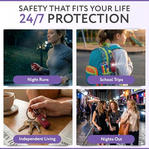 HOOTIE Personal Safety Alarm for Women, Men and Kids — 130dB Personal Alarm Keychain, Pull Pin Safety Alarm Keychain with Strobe Light, Self-Defense Alarm for Campus, Travel and Running — Red - color: Red