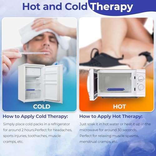 Ohuhu Ice Pack for Injuries Reusable 2 Pack 14"x11" Hot Cold Pack Wrap - color: Blue, size: 14"x11"(2 Pack)