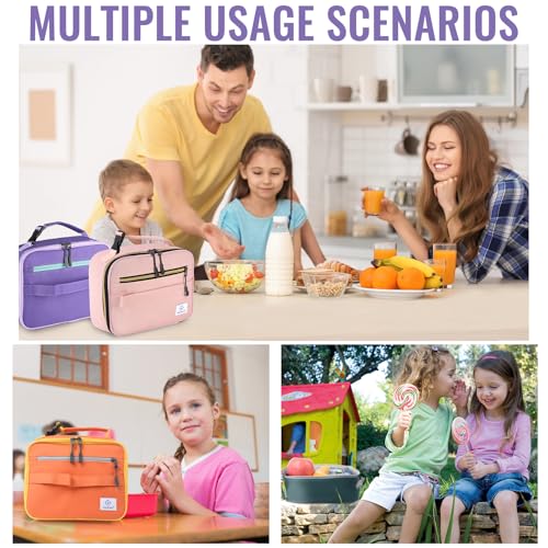 Genteen Kids Insulated Lunch Box for Boys Girls,Back to School,Office - color: C-1pk Purple