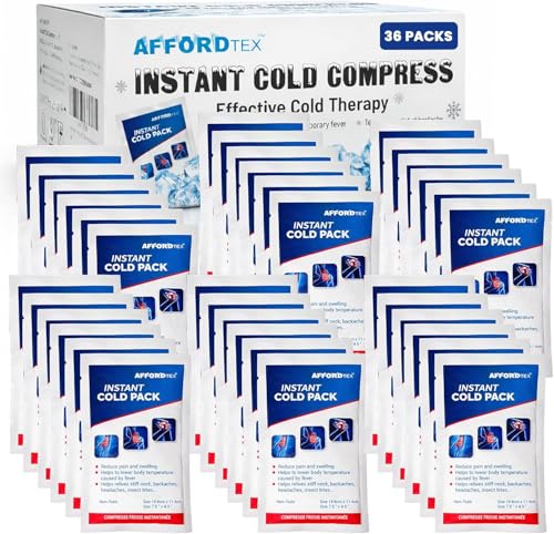 Instant Cold Pack, Disposable, Large, 7.5 x 4.5 Inches, Ice Packs for Pain Relief (36 per Pk) - color: 36 Per Pk
