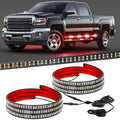 XRIDONSEN 2PCS 70 inch Running Board Lights, 864 LED Strobe Lights - color: Red/White