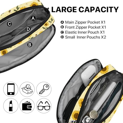 Sunflower Fanny Pack Women Fashion Belt Bag Waterproof Adjustable Strap Waist Pouch Casual Workout Travel Cycling Running - color: Gold
