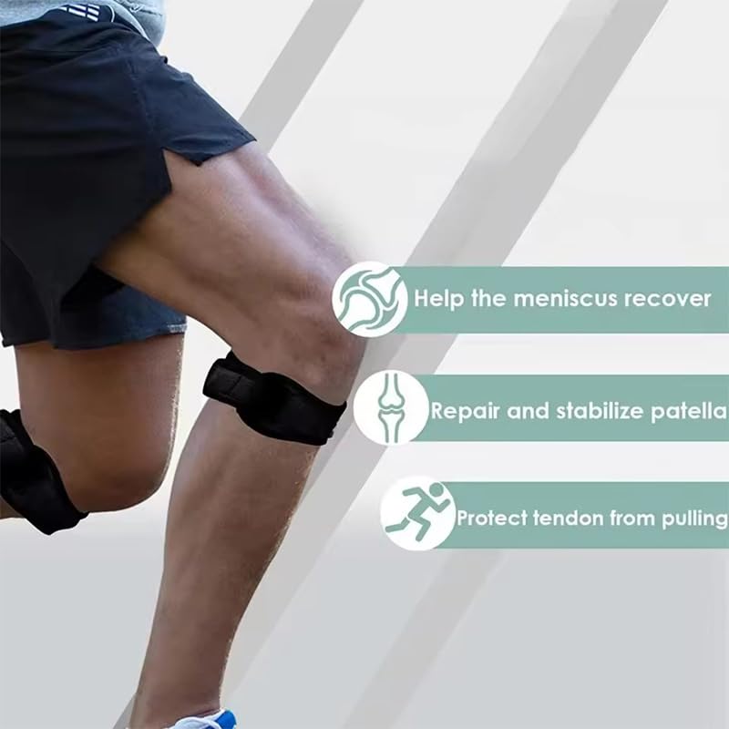 INOGIH 2 pcs Knee-Brace for Men Women Patella-Tendon-Knee-Support-Strap for Basketball, Running, Hiking, Volleyball, Tennis, Squats