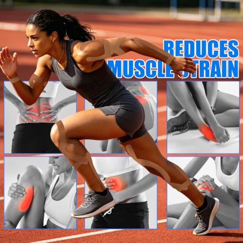 3 Pack Kinesiology Tapes, 4in x 5.5yd Sports Tape for Athletes - color: Dark Tan - 4in
