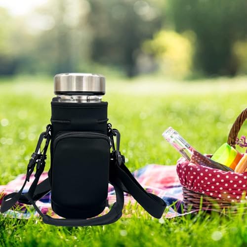 Wanty Neoprene 20 Oz Insulated Water Drink Bottle Cooler Pocket Carrier Sleeves Tote Bag with Adjustable Straps for Climbing Cycling and Running Outdoor Activities (20 Oz) - size: 20 Oz
