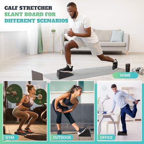 Squat Wedge Block, 960 LBS Weight Capacity, Slant Board for Calf Stretching - color: Classic&Black