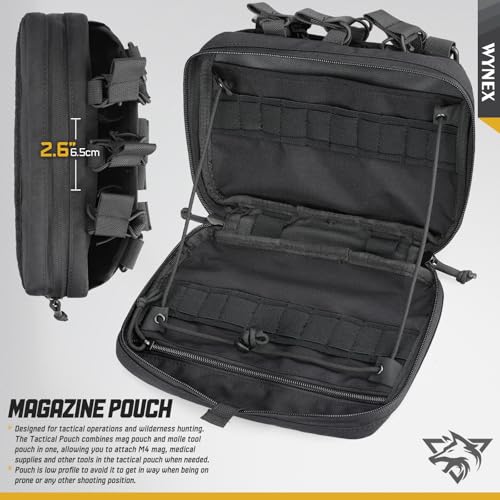 WYNEX Tactical Chest Rig Pack for Men, Running Chest Bag with Front Loop Airsoft, WYNEX Tactical Mag Pouch, Molle Admin Pouch of Laser Cut