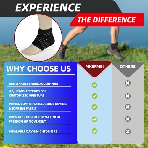 Ankle Brace, Compression Wrap for Sprains, Plantar Fasciitis & Achilles - color: A-Black, size: Large