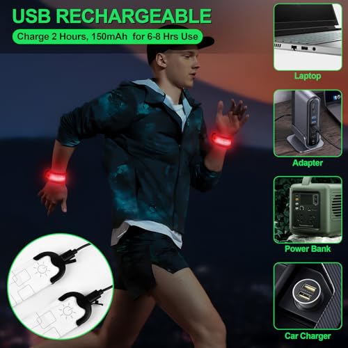 LED Armband Rechargeable for Night Running Walking(2 Pack)