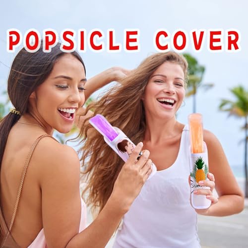 JANYUN Ice Pop Sleeves, 24 Pcs Sublimation Blanks Popsicle Holder - color: White