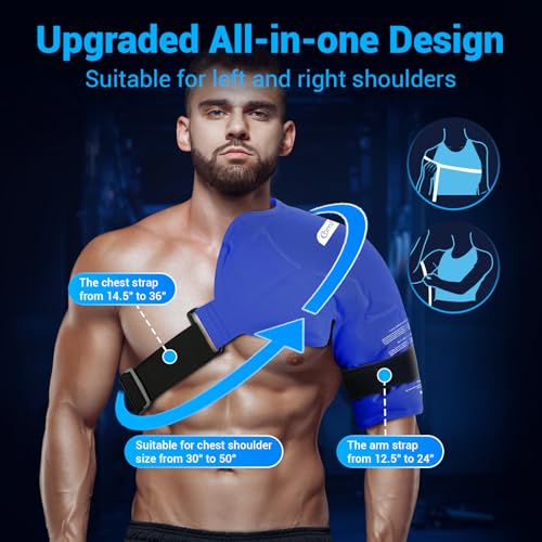 Comfytemp Shoulder Ice Pack Wrap Rotator Cuff Therapy (Large/X-Large) - color: Dark Blue