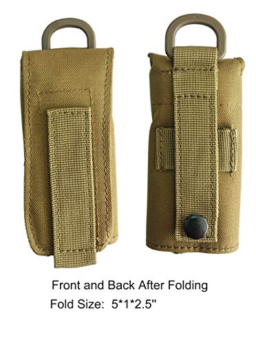 Water Bottle Pouch Molle Tactical Holder Storage Bag for 17oz Carrier Foldable Lightweight Military Mesh Water Bottle Sleeve Bag for Backpack - color: Coyote Brown-nylon