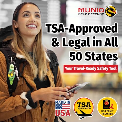 MUNIO Self Defense Keychain – Lightweight, Stylish & Portable Safety Tool for Women & Men – Non-Lethal Kubotan, Easy to Use - color: Butterfly