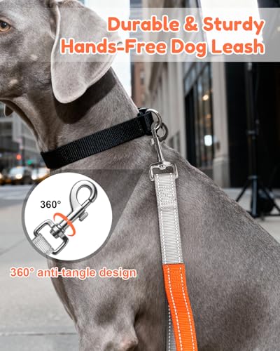 XiaZ Hands Free Dog Leash,Versatile Crossbody Dog Leash with Waist Support Strap,5.9-8 FT Waist Belt with Double Handles for Small Medium and Large Dogs Walking, Running and Jogging, Gray - color: Gray