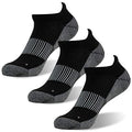 FOOTPLUS Copper Compression Socks,Unisex Cushioned Sole Arch Support Athletic Ankle/Crew Running Hiking Socks - color: 01# 3 Pairs- Black Ankle, size: XX-Large