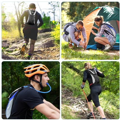 KUYOU Running Hydration Vest - Lightweight Insulated Hydration Backpack with 2L Water Bladder, Adjustable Chest Straps and Reflective Water Backpack for Running Marathon Race Hiking Cycling - color: Blue