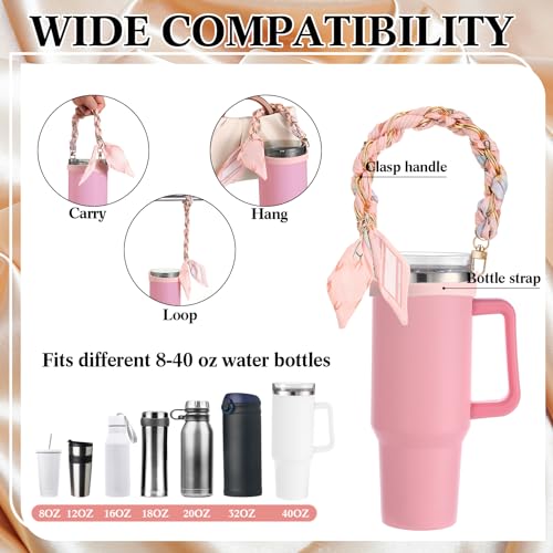 SiliFine Silicone Tumbler Strap Holder with Sling, Carrier - color: Striped Pink