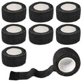 8 Pack 1 x 5 Yards Cohesive Wrap Self Adhesive Bandage Elastic Self Adherent Vet Tape for Athletic, Wrist, Ankle, Knees, Pets (Black) - color: Black, size: 1 Inch