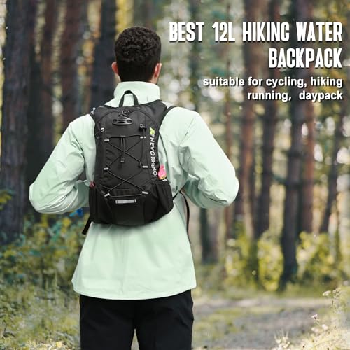 Lightweight Hydration Backpack, Running Backpack with 2L Water Bladder - color: Black