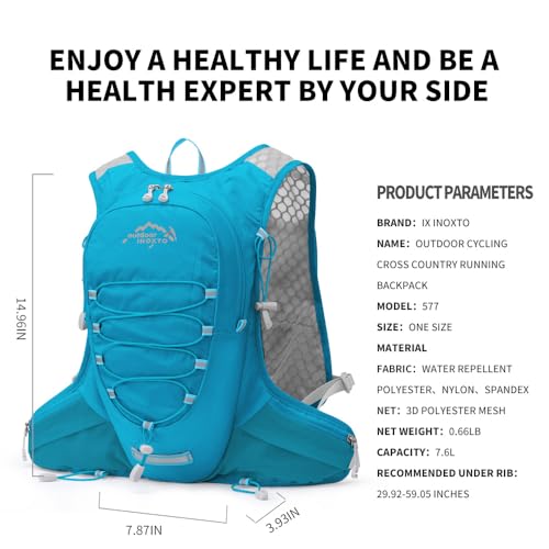IX INOXTO Running Hydration Vest for Men Women Water Backpack for Running 3L Running Hydration Pack for Trail Running Marathon Race Hiking