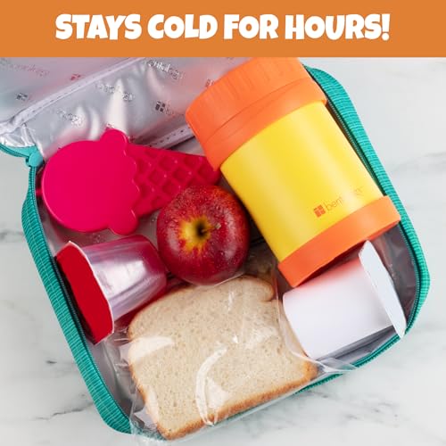 Kids Hard Ice Packs 3 Pack, Slim Reusable Freezer Packs for Lunch Boxes - color: Ice Cream