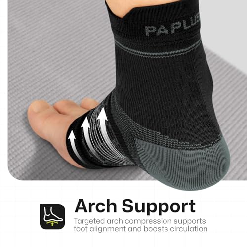 3 Pairs Plantar Fasciitis Socks Ankle Compression Sleeve with Arch Support - color: Black（3 pairs）, size: Small