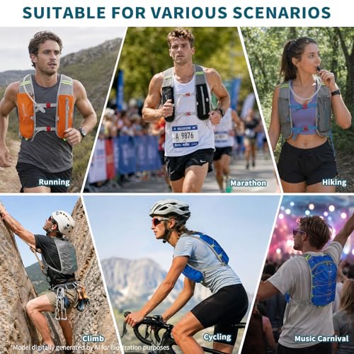 Running Hydration Vest with a 2L Water Bladder, Hydration Pack Lightweight Water Backpack for Running Hiking Cycling Marathon Trail Weekend Bags for Men Women