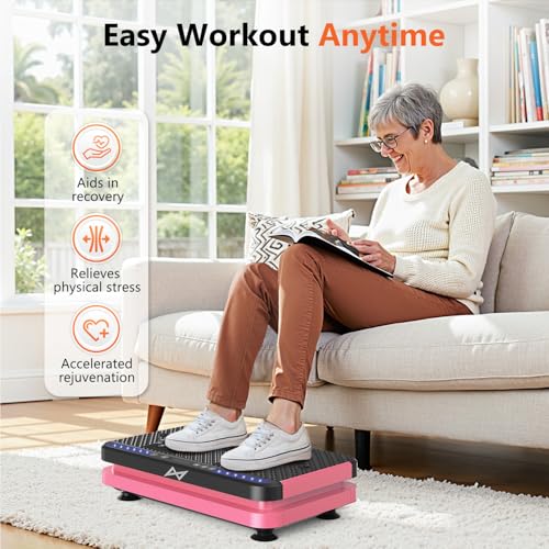 AXV Vibration Plate Exercise Machine Fitness Platform Body Vibrating Board - color: ARK.PINK