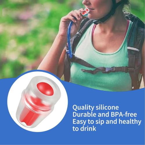 Bite Valve Replacement Mouthpiece Fit for Hydration Pack Bladder Water Backpack and Most Brands(4-Pack), with Shutoff Valve and Tube O-Ring - color: 4 Red
