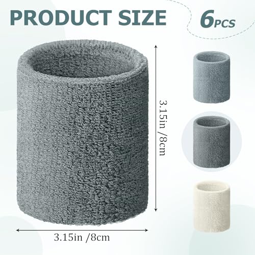 WILLBOND Wrist Sweatbands - color: Elephant Gray, Water Blue, Beige