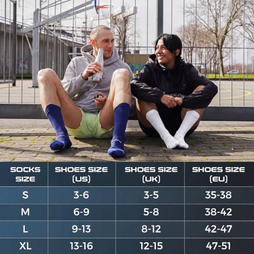 Rahhint Running Socks Crew for Long Run Coolmax Targeted Cushioned - color: Blue, size: 6-9