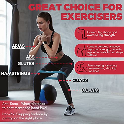 Resistance Bands for Men and Women with Different Resistance Levels for Shaping Legs & Glutes - Exercise Band for Gym, Yoga, Home Exercise, Workout with Carrying Bag & Posture Guide