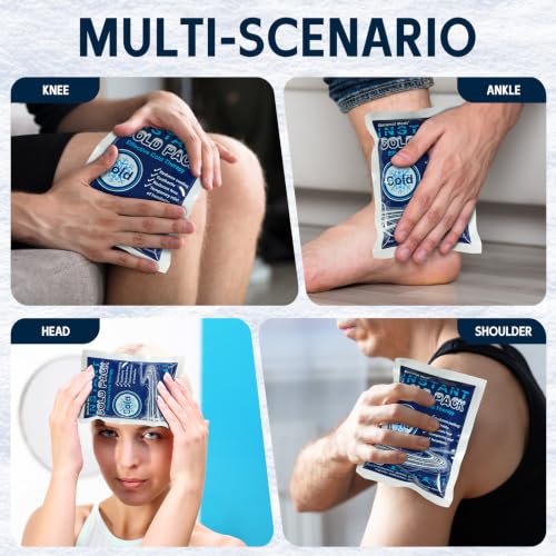 General Medi Instant Ice Cold Pack (4”x 5.5”) – 25 Packs Disposable Cold Therapy Ice Packs for Pain Relief, Swelling, Inflammation, Sprains, Toothache – for Athletes & Outdoor Activities - size: 25 Count (Pack of 1)