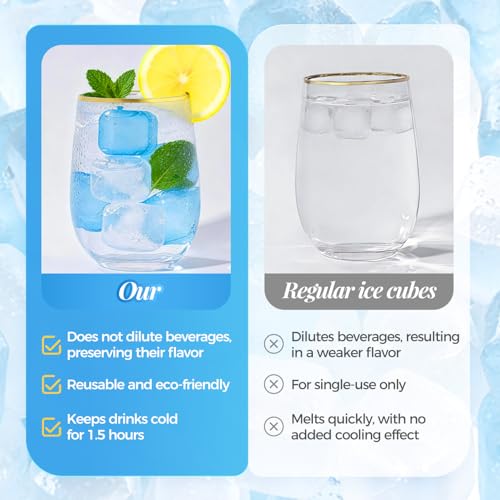 Reusable Plastic Ice Cubes, 500 Pack, 15.4LBS, with 2 Storage Bags
