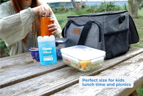Cryopak ICEpak Hard Shell Reusable Ice Packs for Coolers and Lunch Box Use, Freezer Safe Gel Design, Professional Grade Cooling, Non-Toxic and BPA Free, Essential Travel Accessories - size: Lunch (4 Pack)