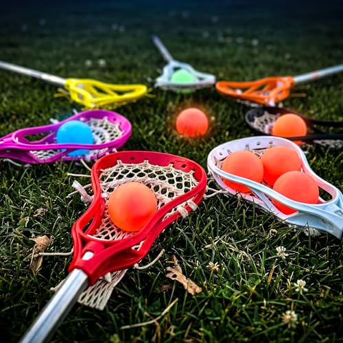 12 Pack Glow in Dark Practice Lacrosse Ball, Orange, Blue, Green, Round