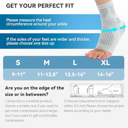 INDEEMAX 2 Pack Ankle Brace & Ankle Compression Sleeve for Women Men - color: Grey, size: Small