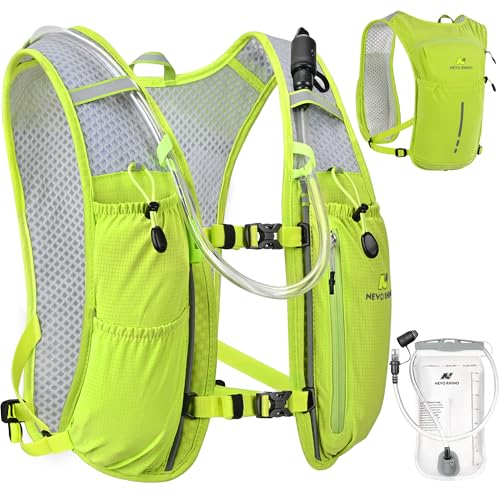 N NEVO RHINO Running Vest with 1.5L Water Bladder, Hydration Vest Pack - color: Yellow